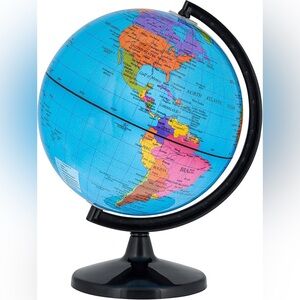 Blue and Black Desktop Globe Accent 8 inches